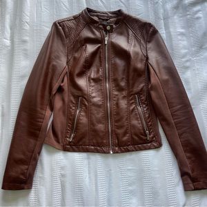 Brown faux leather jacket